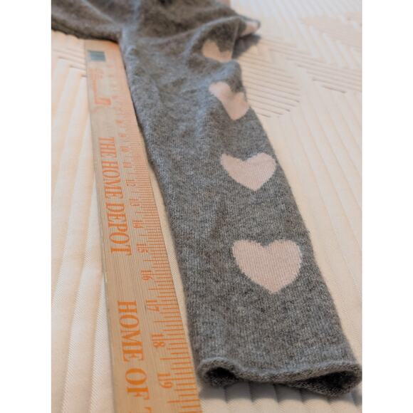 Future Paradise 100% Cashmere Gray & Pink Heart Long Sleeve Sweater Sz M - Picture 6 of 8